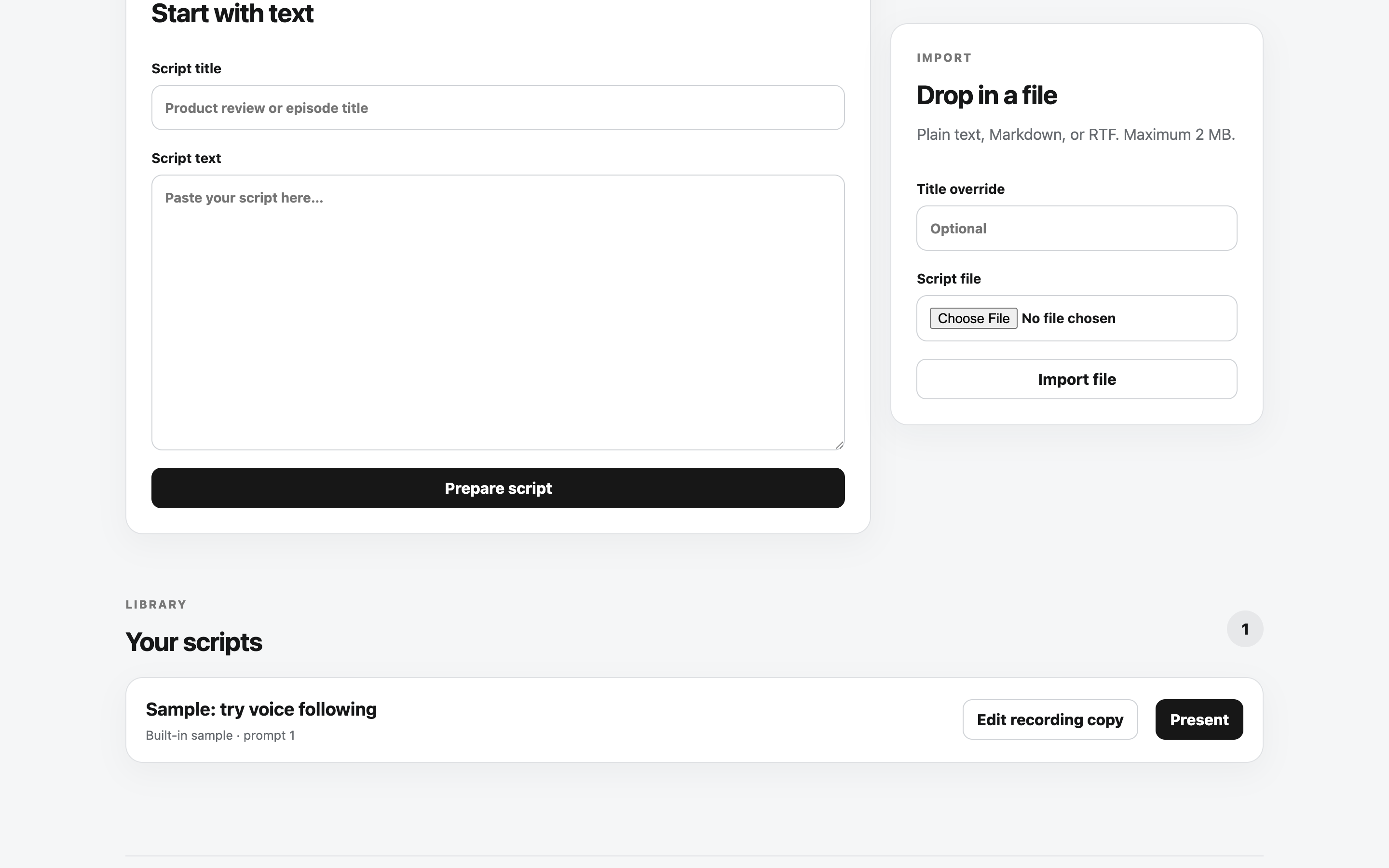 TalkOver script library