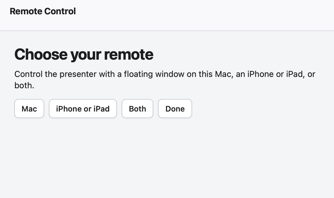 Choose Mac, iPhone or iPad, or Both in one setup window.